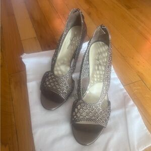 Tracy Reese Bronze Peep-Toe Heels